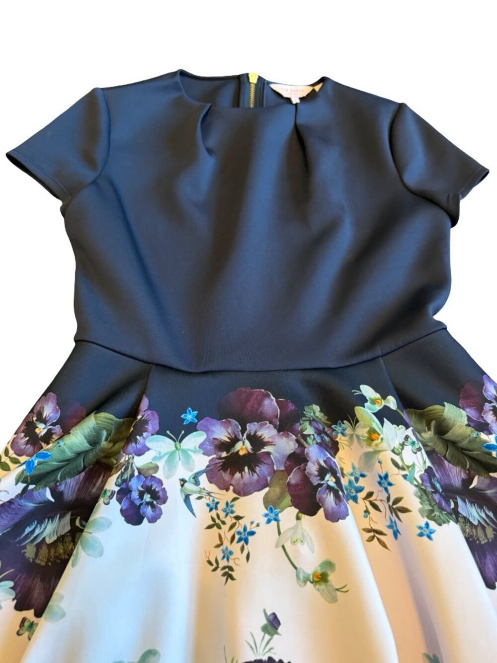 Ted Baker London Stefh A-Line Short Sleeve Dress Floral Print Size 2 4-6 Women's - Picture 3 of 16
